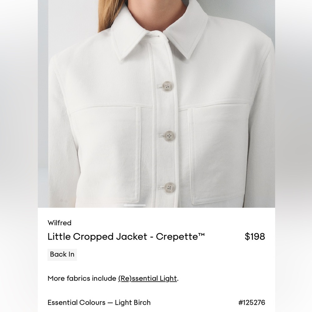 Wilfred Light Birch Cropped Blazer